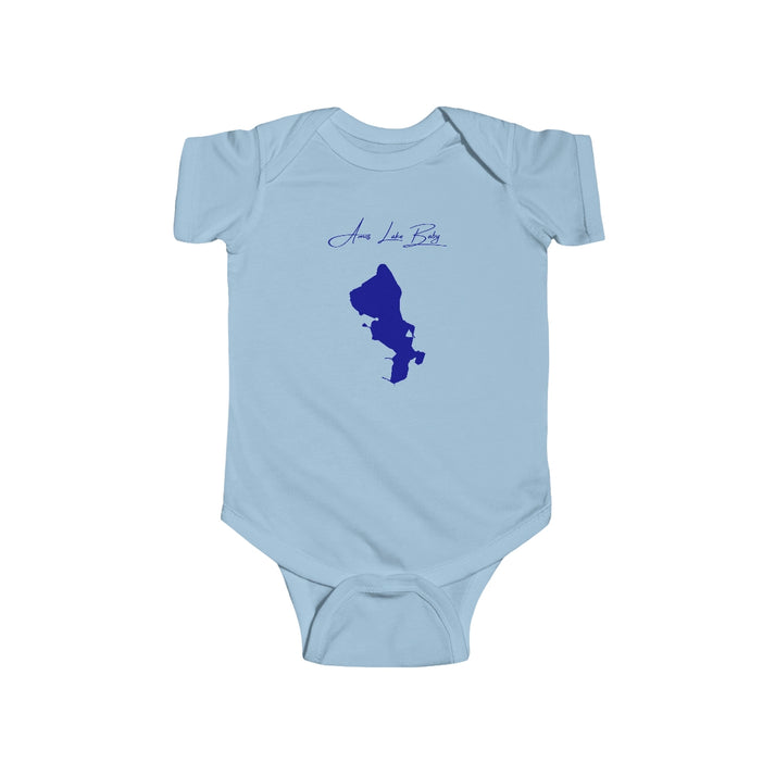 Connecticut  Amos  Lake  Onesie  front  position  view  from  front  light  blue.webp