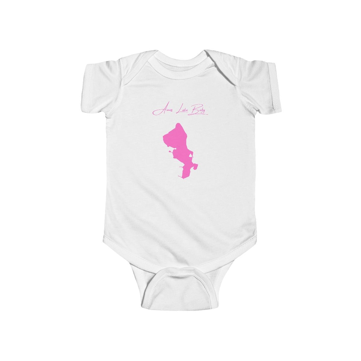 Connecticut  Amos  Lake  Onesie  front  position  view  from  front  white.webp