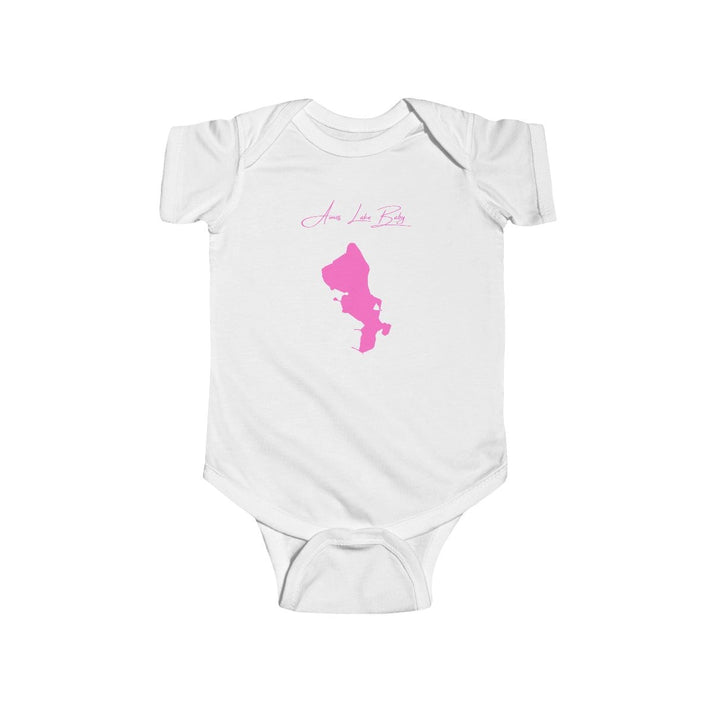 Connecticut  Amos  Lake  Onesie  front  position  view  from  front  white.webp