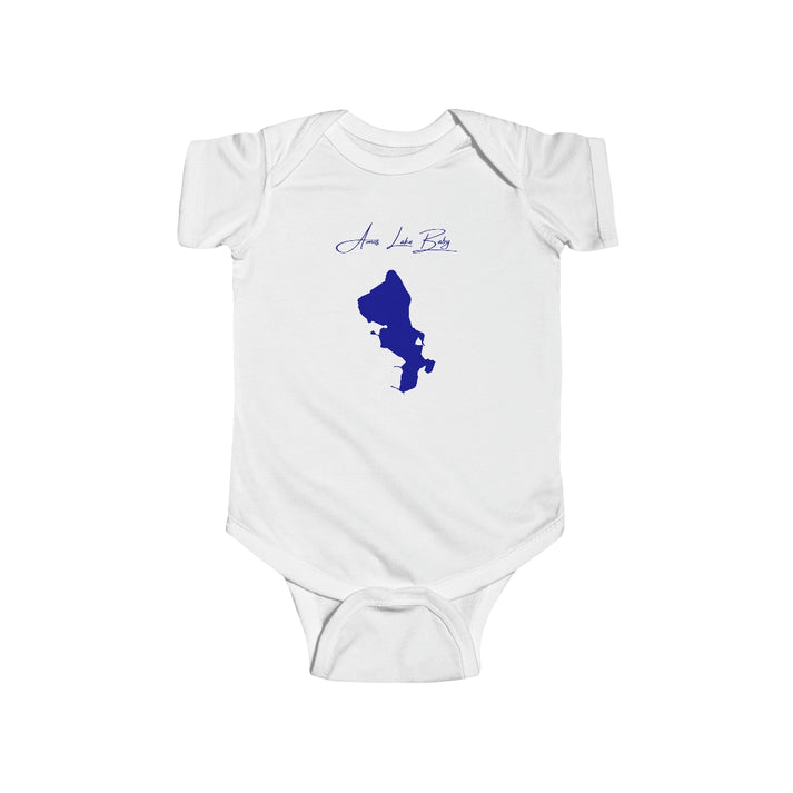 Connecticut  Amos  Lake  Onesie  front  position  view  from  front  white.webp
