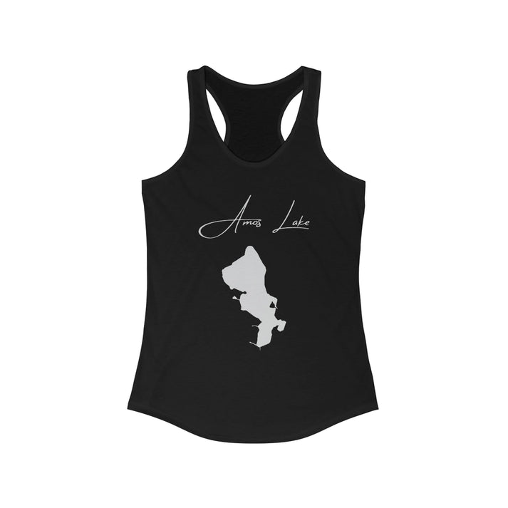 Connecticut  Amos  Lake  Racerback-Tank  front  position  view  from  front  solid  black.webp