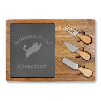 Connecticut  Anderson  Pond  Engraved  Charcuterie  Board  other  position  view  from  front  13  3  4  x  9  3  4.webp