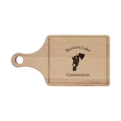 Connecticut  Bantam  Lake  Engraved  Cutting  Board  front  position  view  from  front  maple.webp