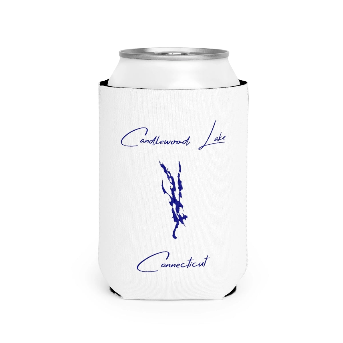 Connecticut  Candlewood  Lake  Can  Koozie  front  position  view  from  front-2  white.webp