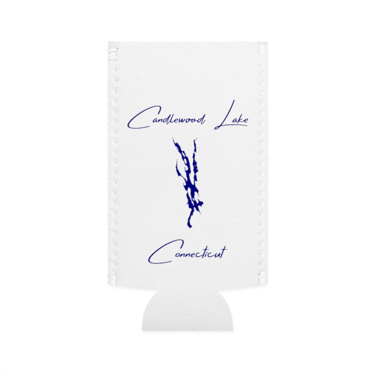 Connecticut  Candlewood  Lake  Slim  Can  Koozie  front  position  view  from  flat-front  white.webp