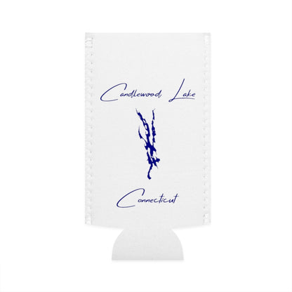 Connecticut  Candlewood  Lake  Slim  Can  Koozie  front  position  view  from  flat-front  white.webp