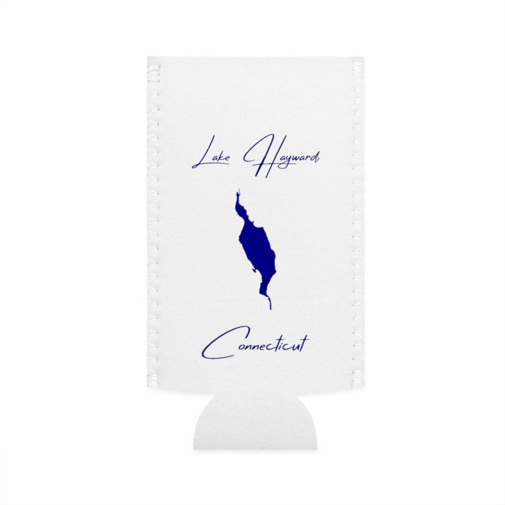 Connecticut  Lake  Hayward  Slim  Can  Koozie  front  position  view  from  flat-front  white.webp