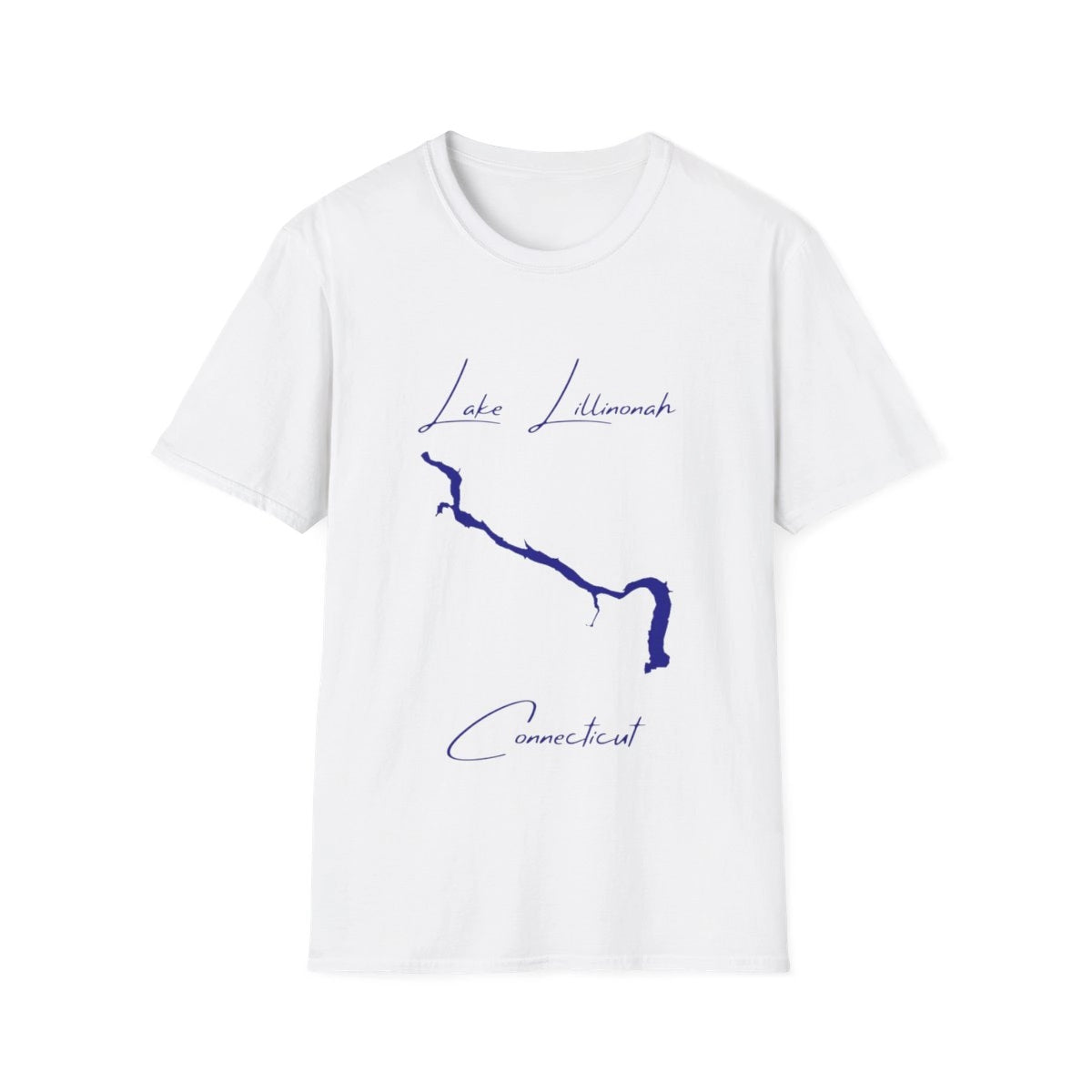 Connecticut  Lake  Lillinonah  T-shirt  front  position  view  from  front  white.webp