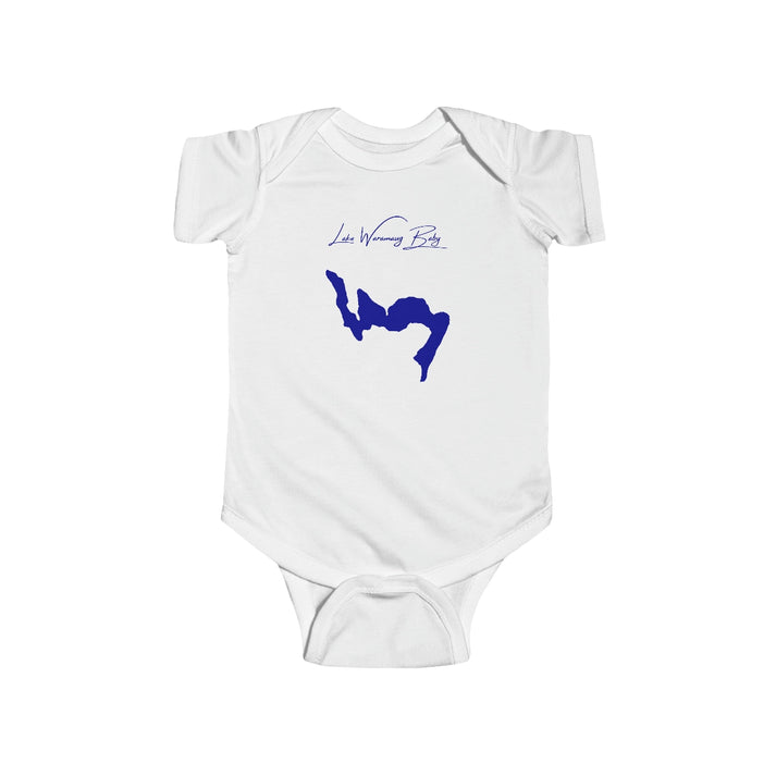 Connecticut  Lake  Waramaug  Onesie  front  position  view  from  front  white.webp