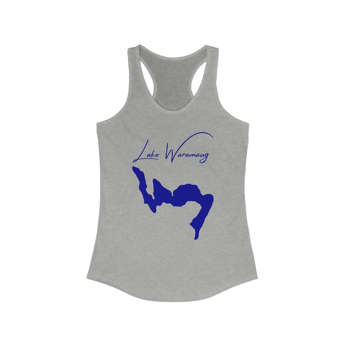 Connecticut  Lake  Waramaug  Racerback-Tank  front  position  view  from  front  heather  grey.webp