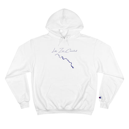 Connecticut  Lake  Zoar  Hoodie  front  position  view  from  front  white.webp