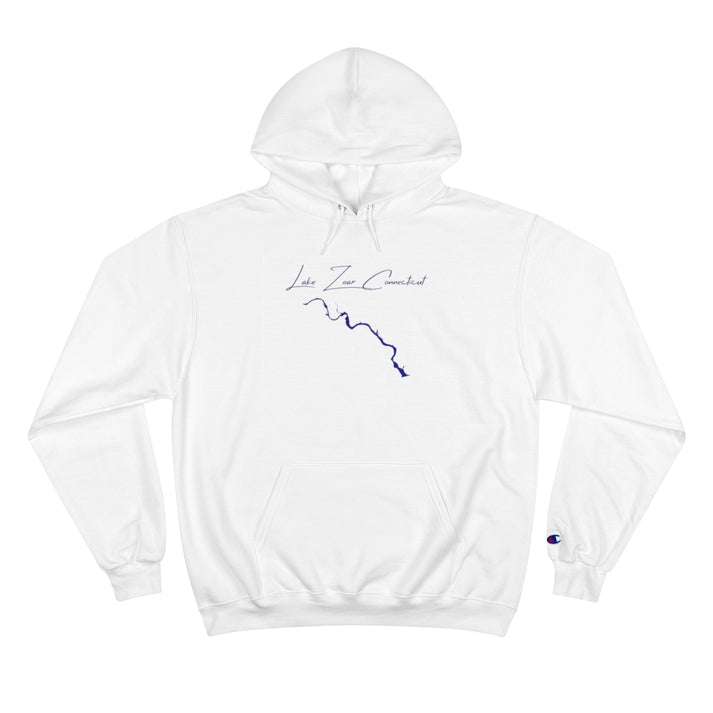 Connecticut  Lake  Zoar  Hoodie  front  position  view  from  front  white.webp