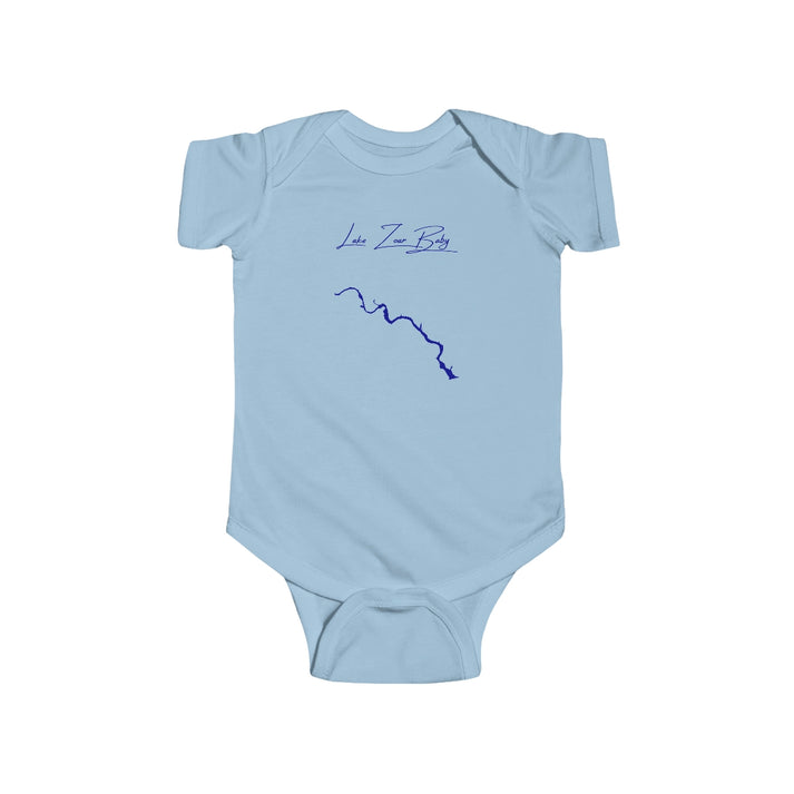 Connecticut  Lake  Zoar  Onesie  front  position  view  from  front  light  blue.webp