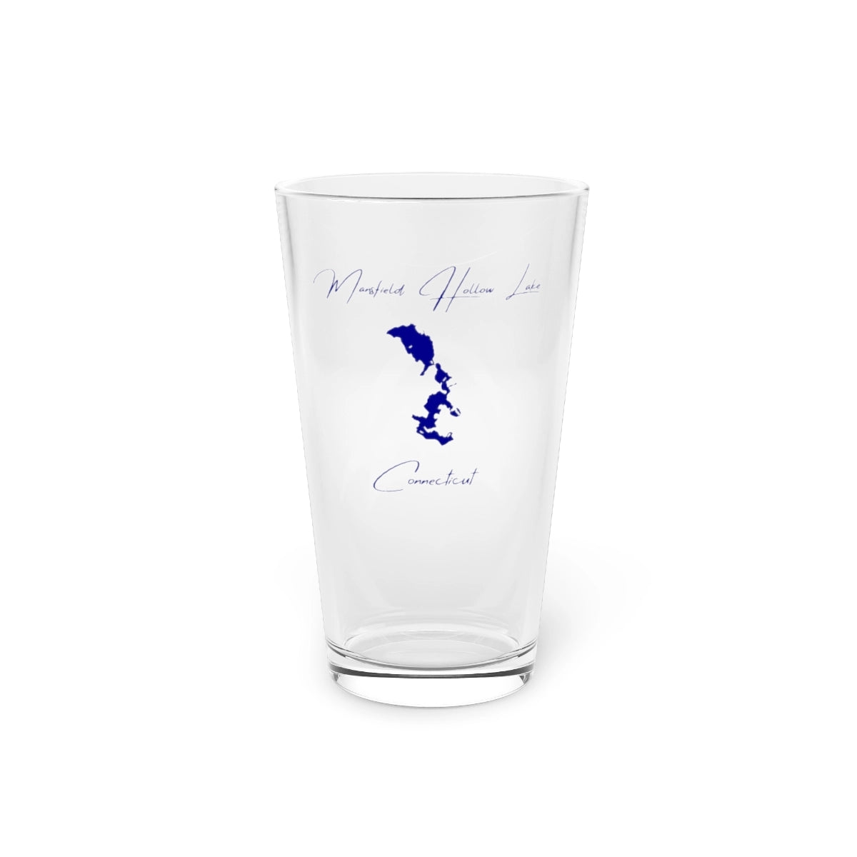 Connecticut  Mansfield  Hollow  Lake  16oz  Pint  Glass  front  position  view  from  front  16oz.webp