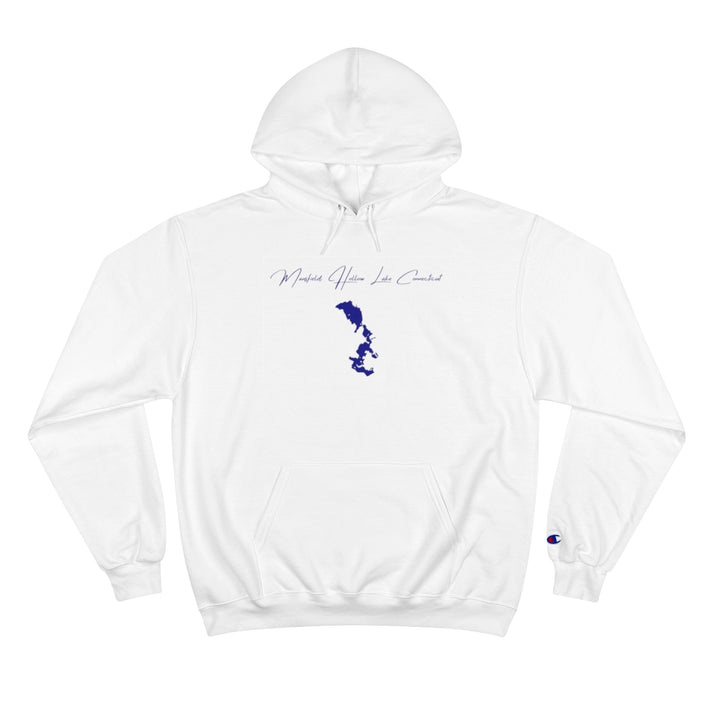Connecticut  Mansfield  Hollow  Lake  Hoodie  front  position  view  from  front  white.webp