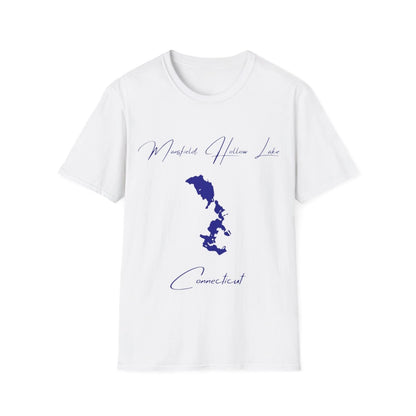 Connecticut  Mansfield  Hollow  Lake  T-shirt  front  position  view  from  front  white.webp