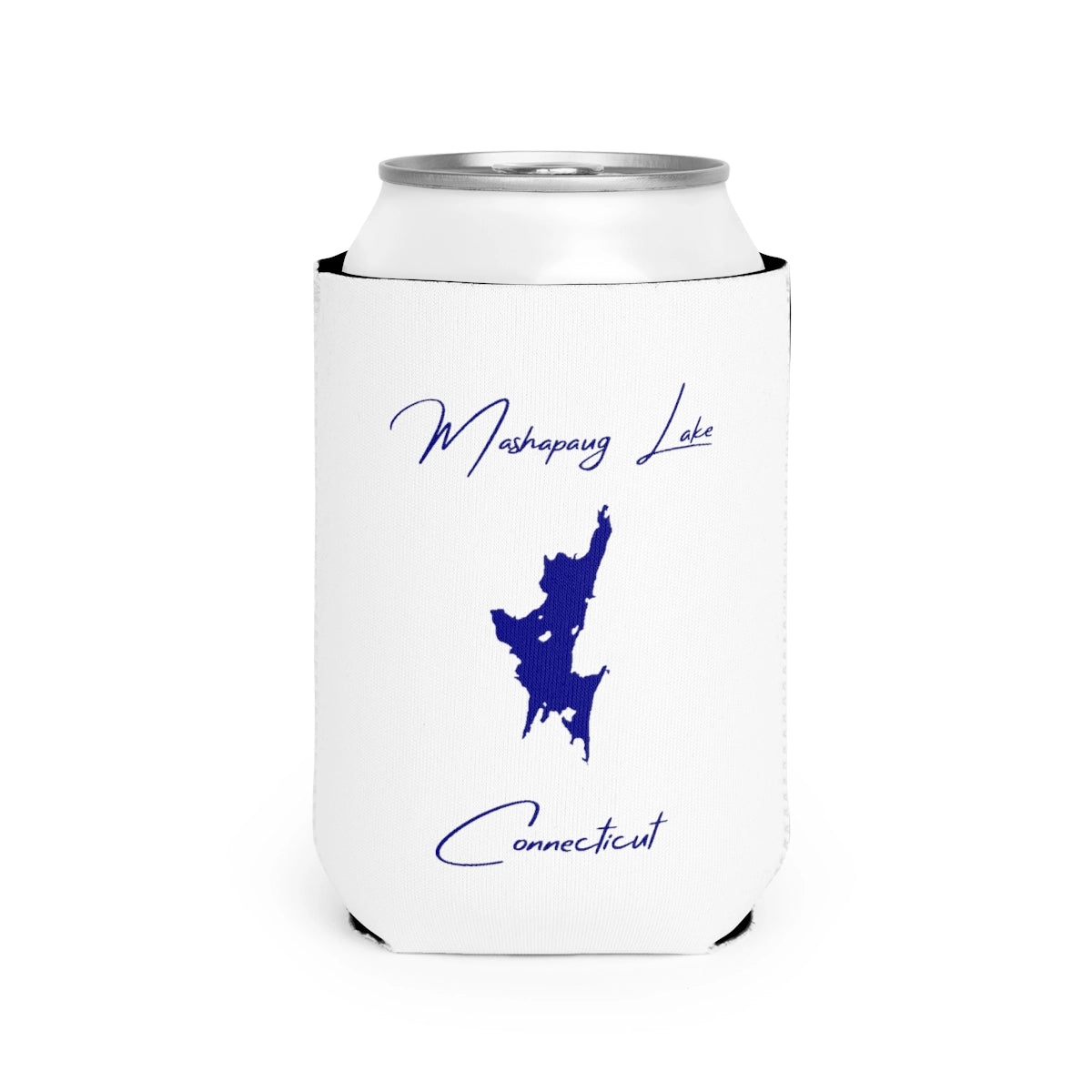 Connecticut  Mashapaug  Lake  Can  Koozie  front  position  view  from  front-2  white.webp