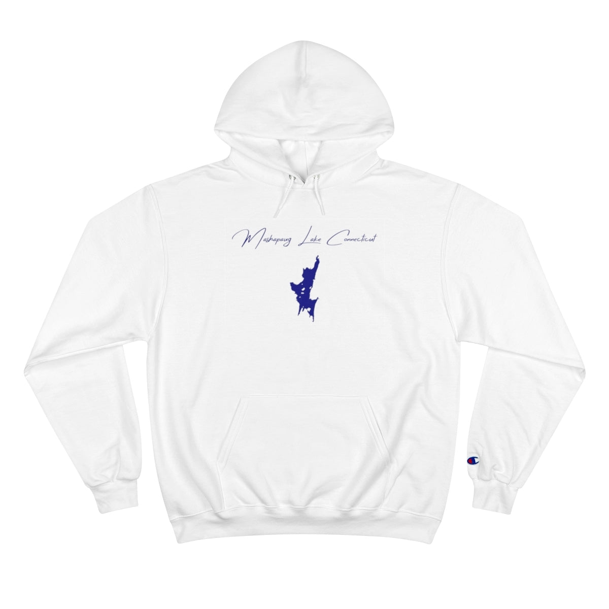 Connecticut  Mashapaug  Lake  Hoodie  front  position  view  from  front  white.webp