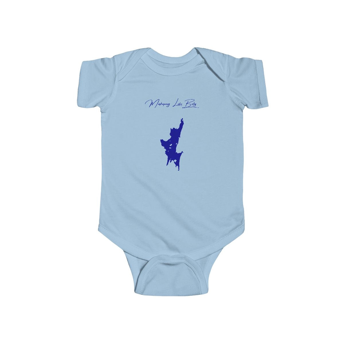 Connecticut  Mashapaug  Lake  Onesie  front  position  view  from  front  light  blue.webp