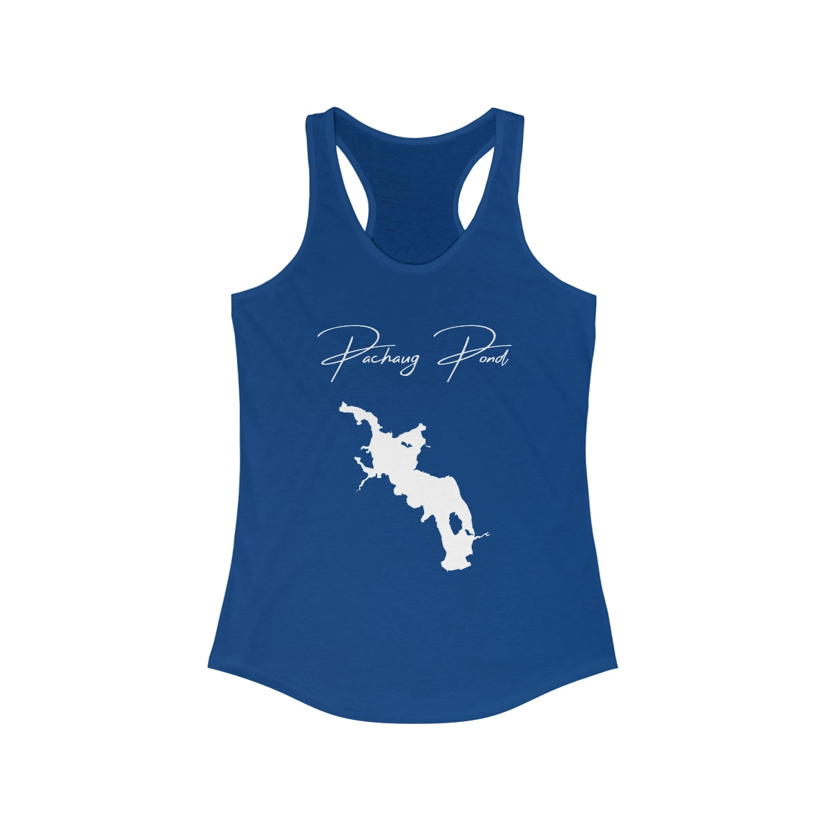 Connecticut  Pachaug  Pond  Racerback-Tank  front  position  view  from  front  solid  royal.webp