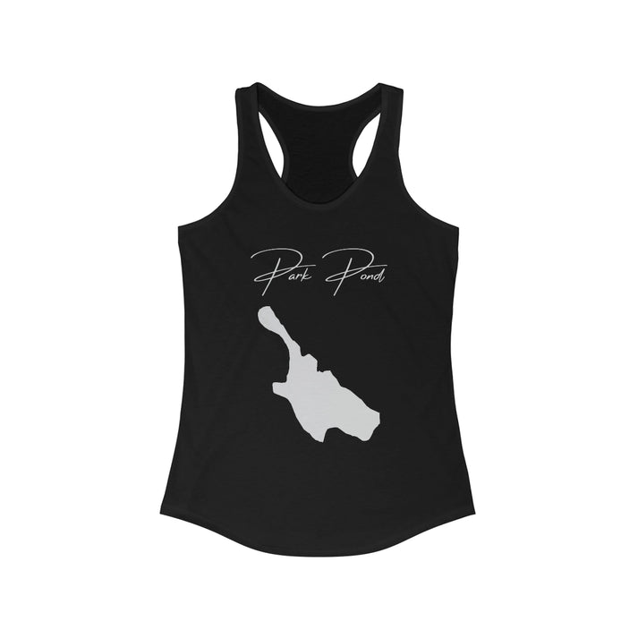 Connecticut  Park  Pond  Racerback-Tank  front  position  view  from  front  solid  black.webp