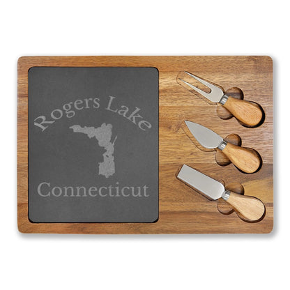 Connecticut  Rogers  Lake  Engraved  Charcuterie  Board  other  position  view  from  front  13  3  4  x  9  3  4.webp