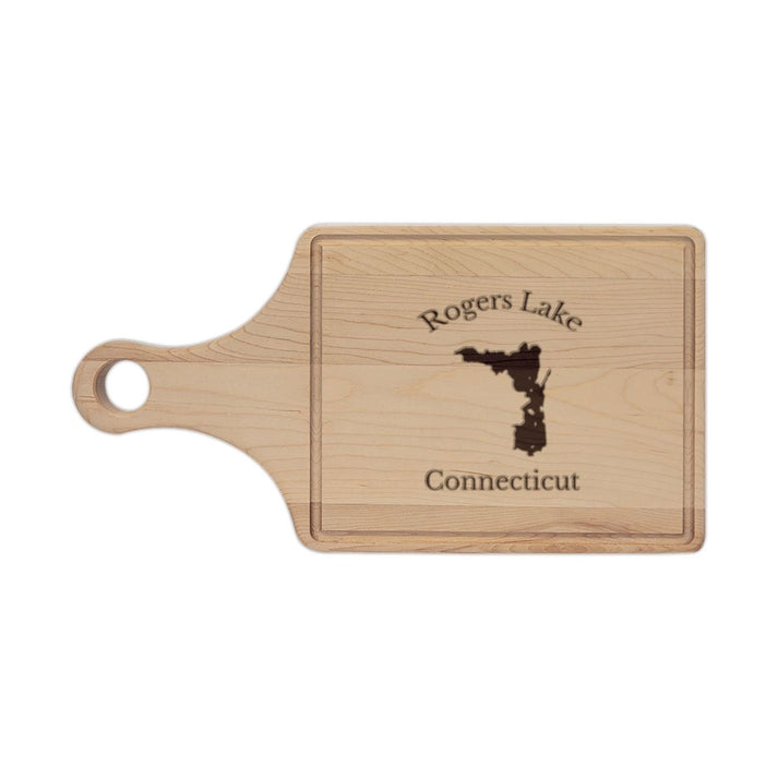 Connecticut  Rogers  Lake  Engraved  Cutting  Board  front  position  view  from  front  maple.webp