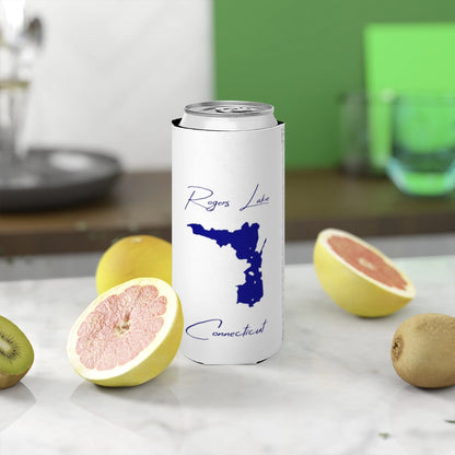 Connecticut  Rogers  Lake  Slim  Can  Koozie  front  position  view  from  context-2  white.webp