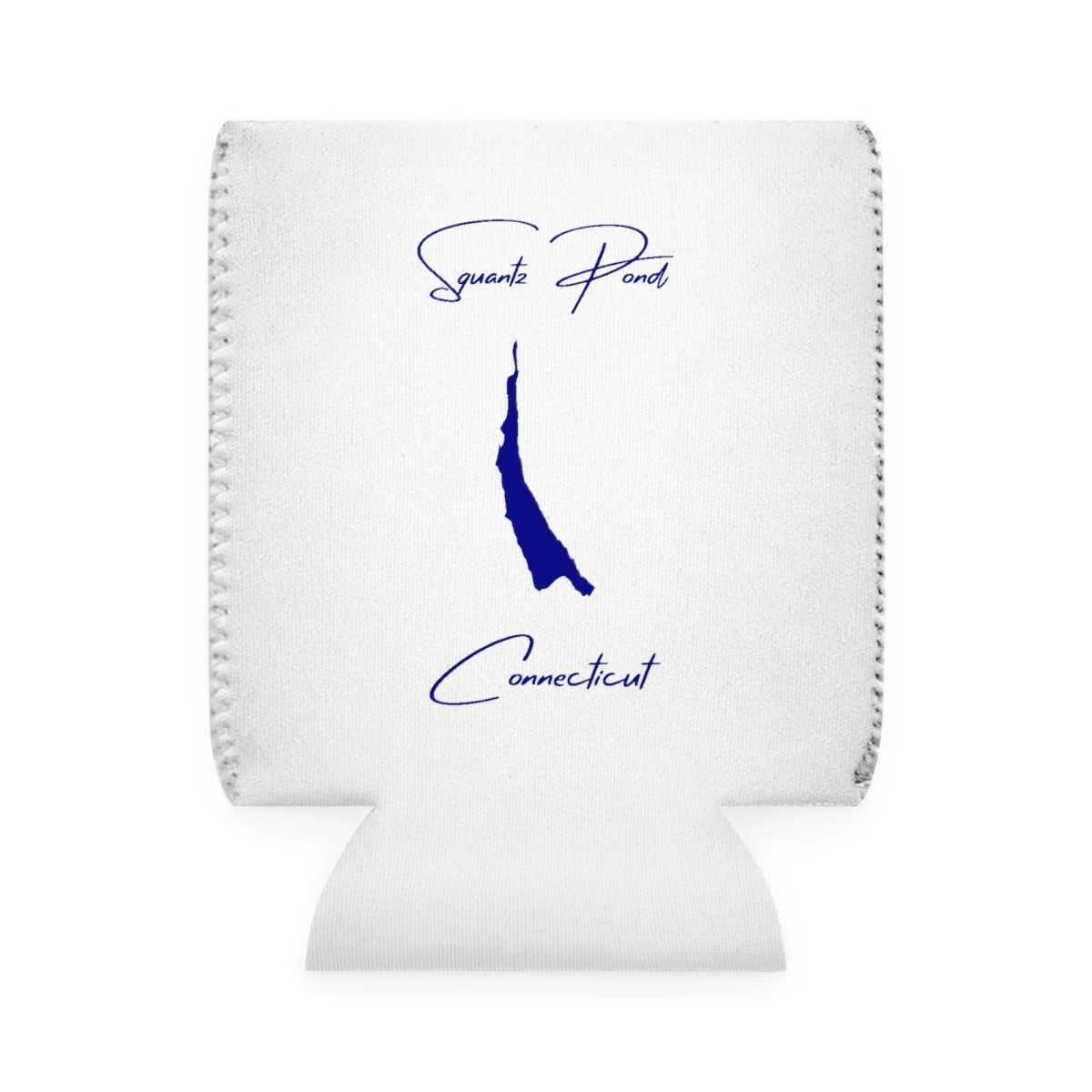 Connecticut  Squantz  Pond  Can  Koozie  front  position  view  from  front-1  white.webp