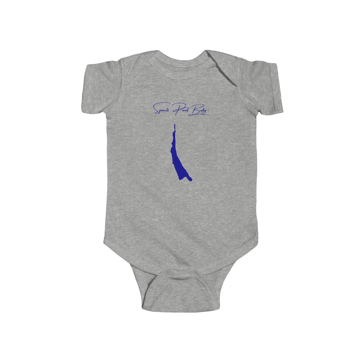 Connecticut  Squantz  Pond  Onesie  front  position  view  from  front  heather.webp