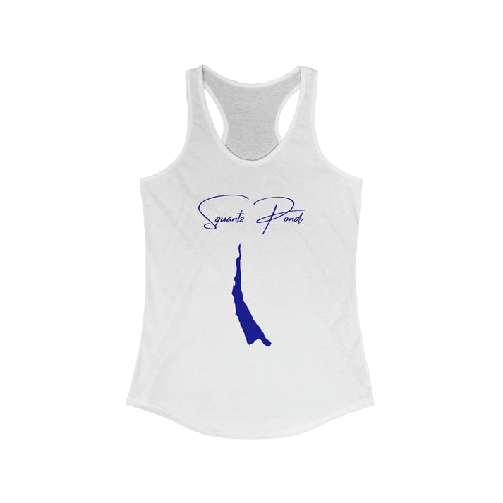 Connecticut  Squantz  Pond  Racerback-Tank  front  position  view  from  front  solid  white.webp