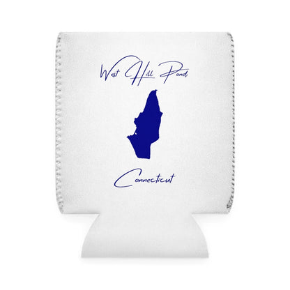 Connecticut  West  Hill  Pond  Can  Koozie  front  position  view  from  front-1  white.webp
