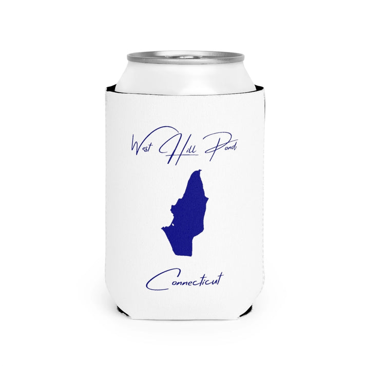 Connecticut  West  Hill  Pond  Can  Koozie  front  position  view  from  front-2  white.webp