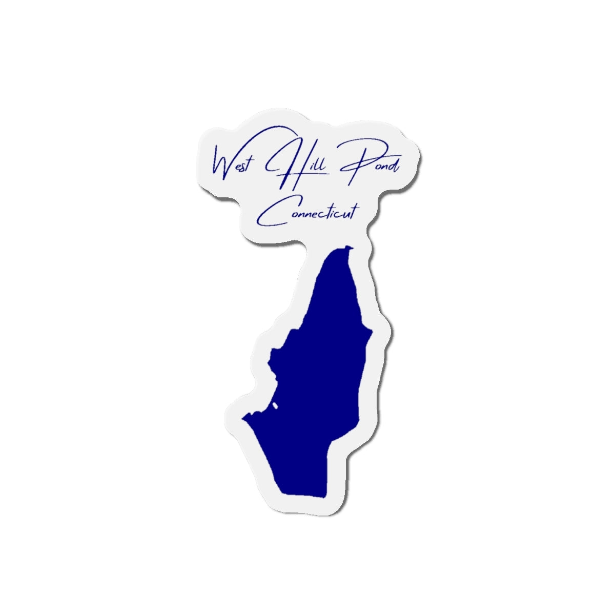 Connecticut  West  Hill  Pond  Die  Cut  Magnet  front  position  view  from  front  4  x  4.webp