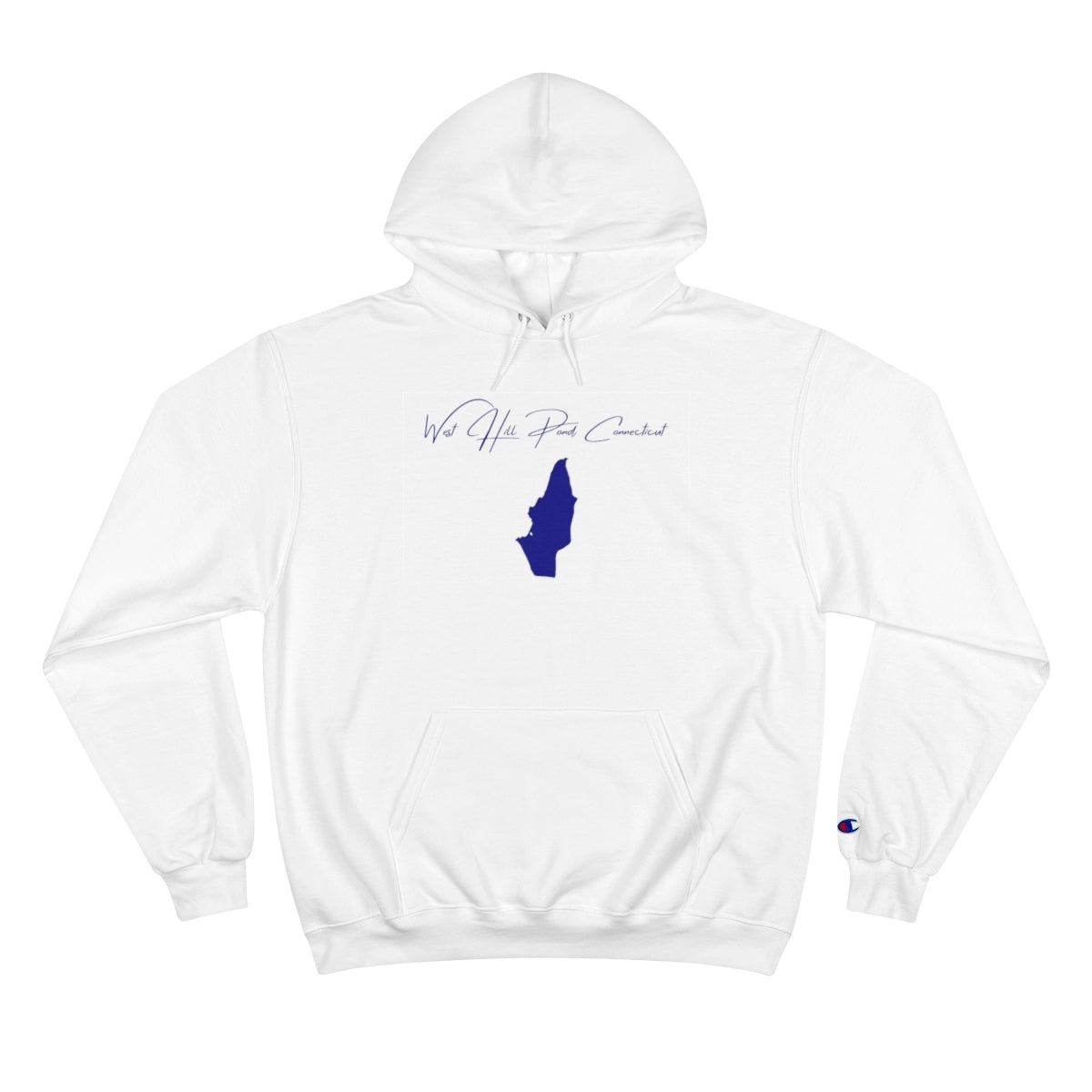 Connecticut  West  Hill  Pond  Hoodie  front  position  view  from  front  white.webp