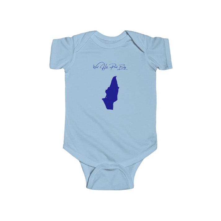 Connecticut  West  Hill  Pond  Onesie  front  position  view  from  front  light  blue.webp