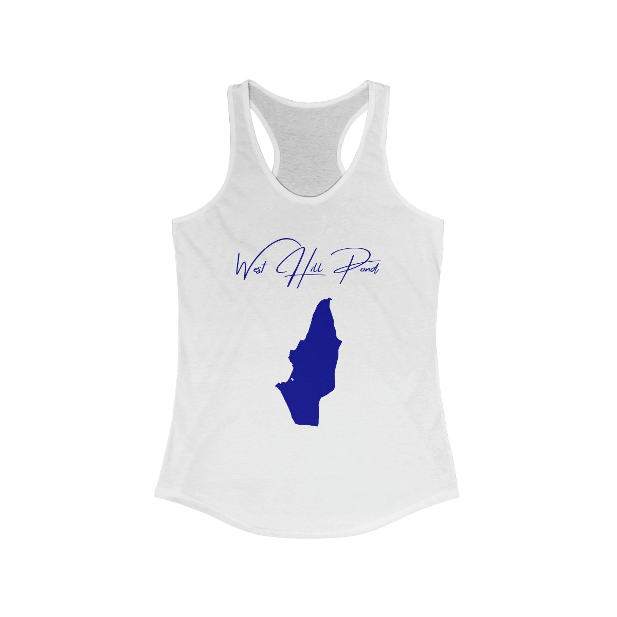 Connecticut  West  Hill  Pond  Racerback-Tank  front  position  view  from  front  solid  white.webp