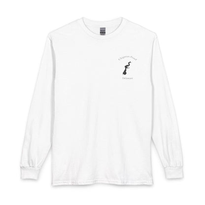 Delaware  Chipman  Pond  Long  Sleeve  Fishing  T-shirt  front  position  view  from  front  white.webp