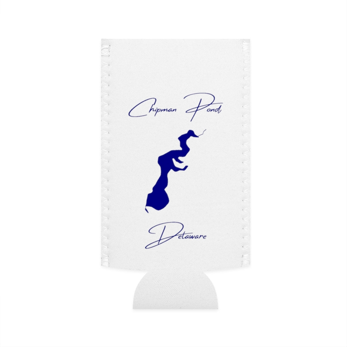 Delaware  Chipman  Pond  Slim  Can  Koozie  front  position  view  from  flat-front  white.webp