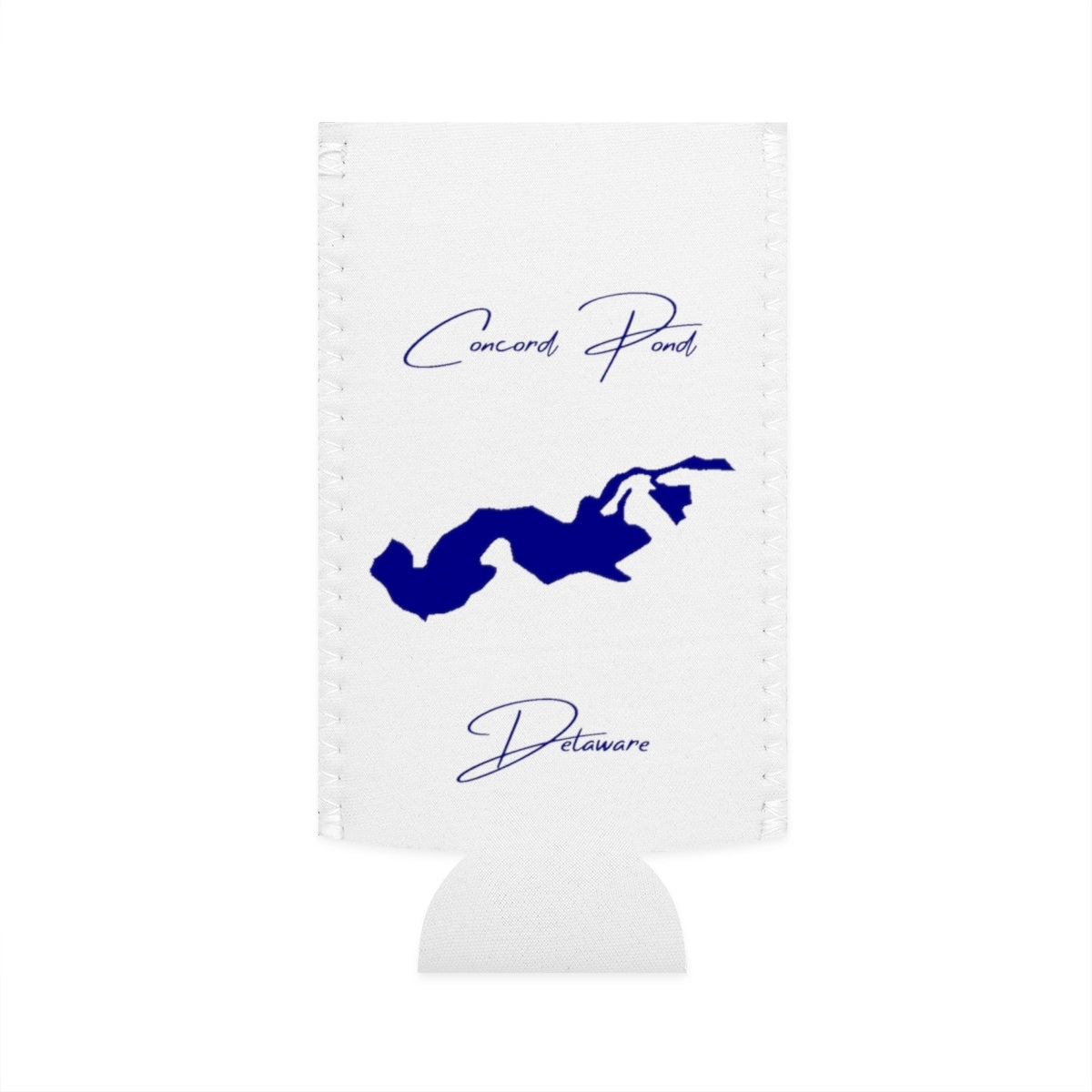 Delaware  Concord  Pond  Slim  Can  Koozie  front  position  view  from  flat-front  white.webp