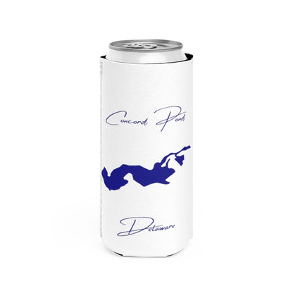 Delaware  Concord  Pond  Slim  Can  Koozie  front  position  view  from  front  white.webp