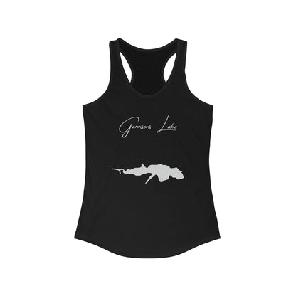 Delaware  Garrisons  Lake  Racerback-Tank  front  position  view  from  front  solid  black.webp