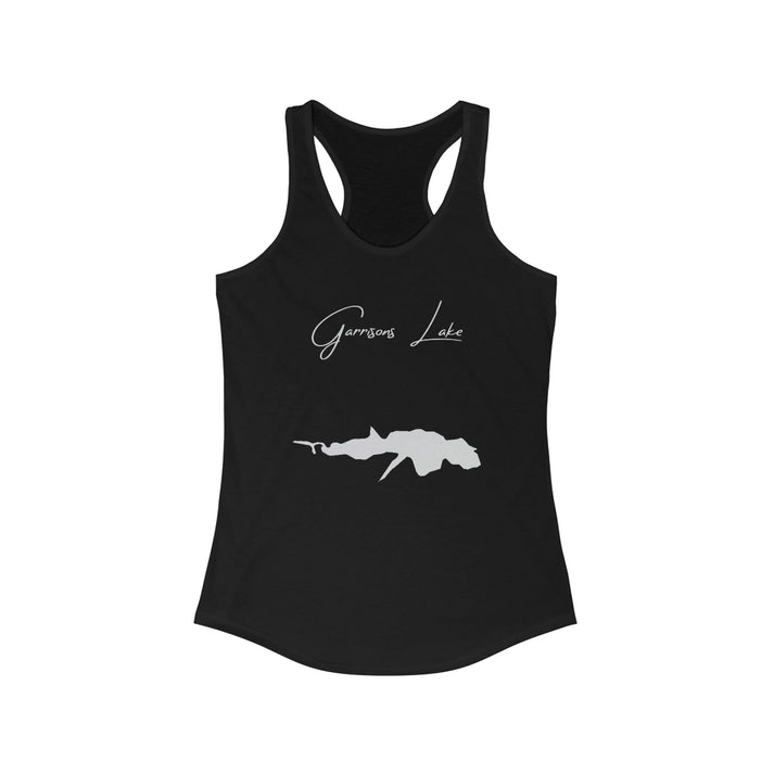Delaware  Garrisons  Lake  Racerback-Tank  front  position  view  from  front  solid  black.webp