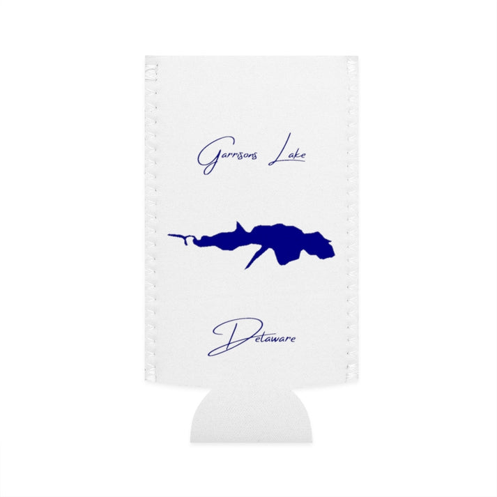Delaware  Garrisons  Lake  Slim  Can  Koozie  front  position  view  from  flat-front  white.webp