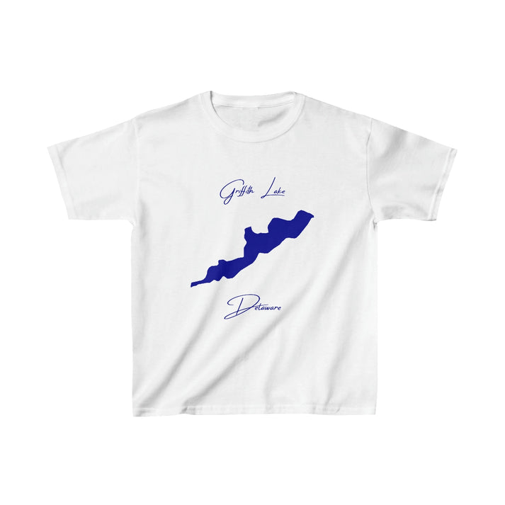 Delaware  Griffith  Lake  Youth  T-shirt  front  position  view  from  front  white.webp