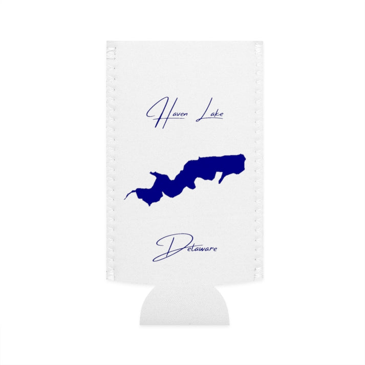 Delaware  Haven  Lake  Slim  Can  Koozie  front  position  view  from  flat-front  white.webp