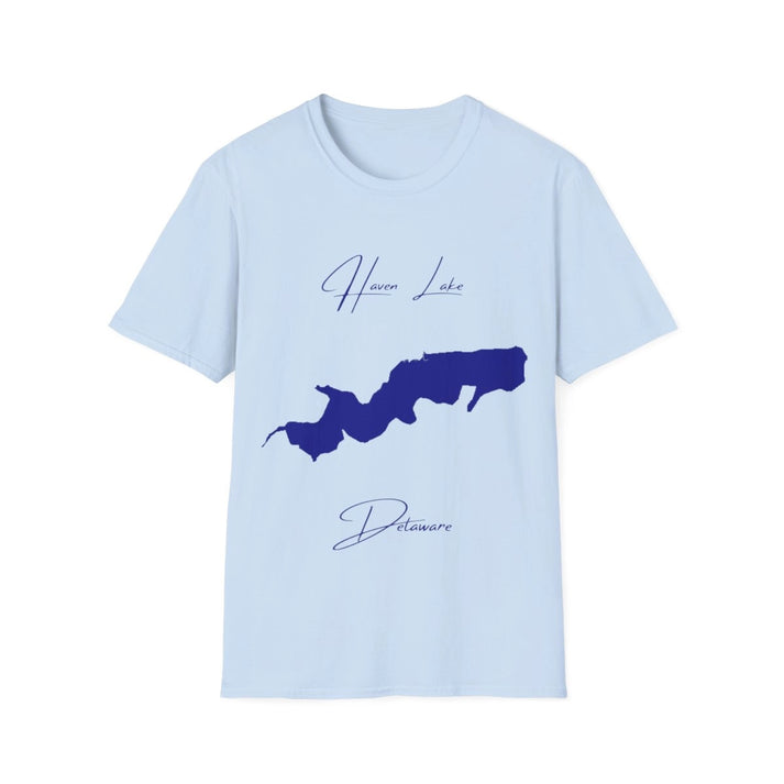 Delaware  Haven  Lake  T-shirt  front  position  view  from  front  light  blue.webp
