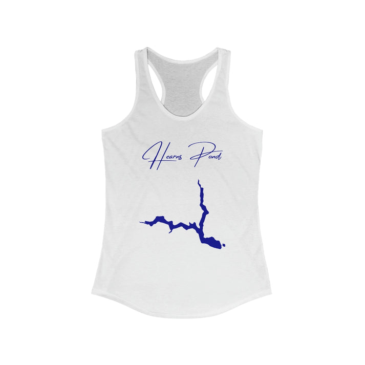 Delaware  Hearns  Pond  Racerback-Tank  front  position  view  from  front  solid  white.webp