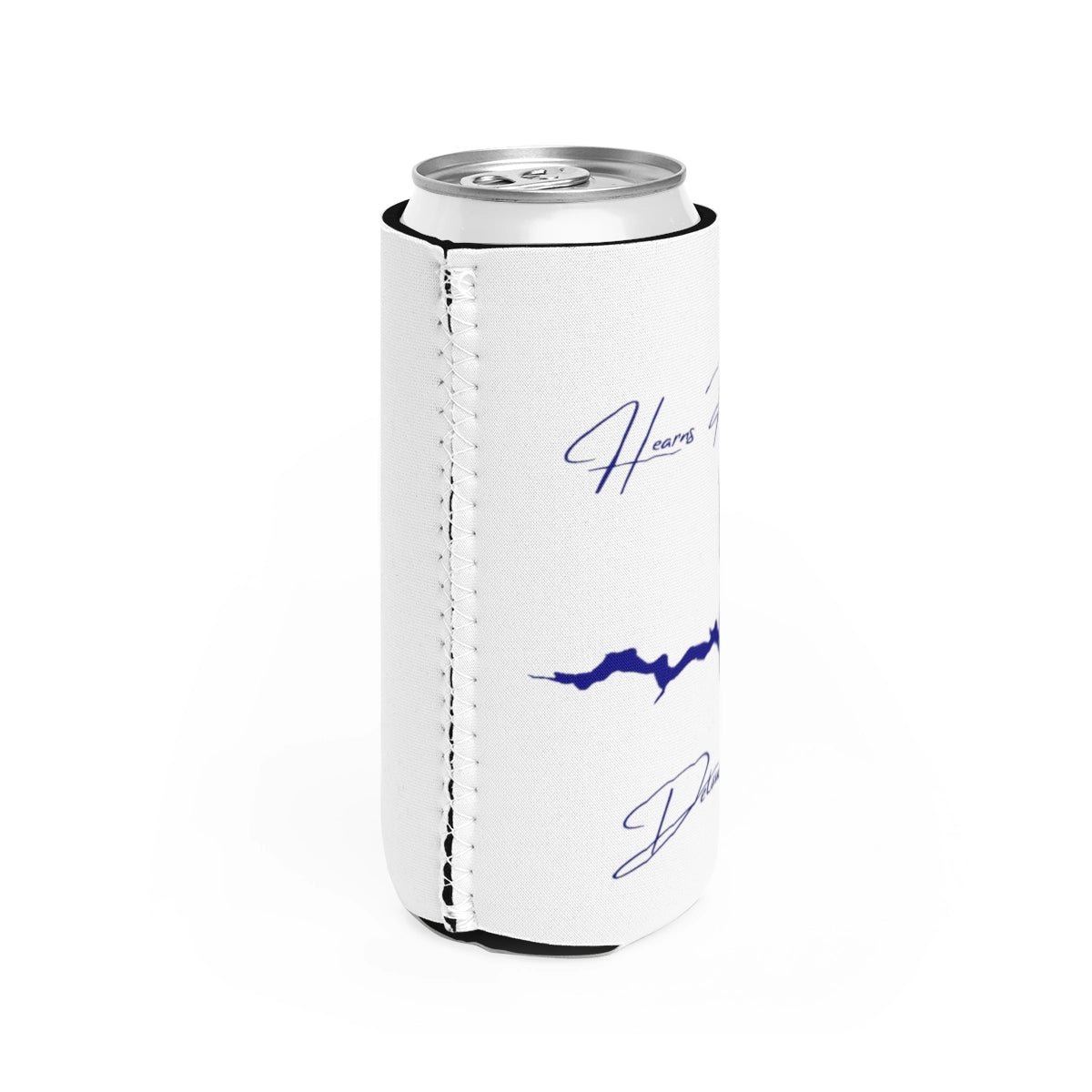 Delaware  Hearns  Pond  Slim  Can  Koozie  all  position  view  from  right  white.webp