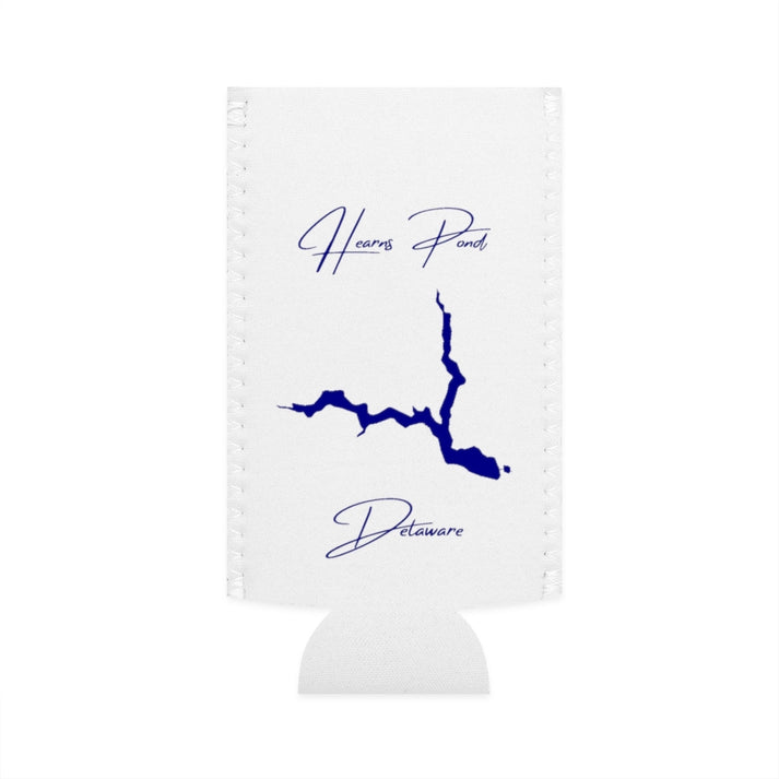 Delaware  Hearns  Pond  Slim  Can  Koozie  front  position  view  from  flat-front  white.webp